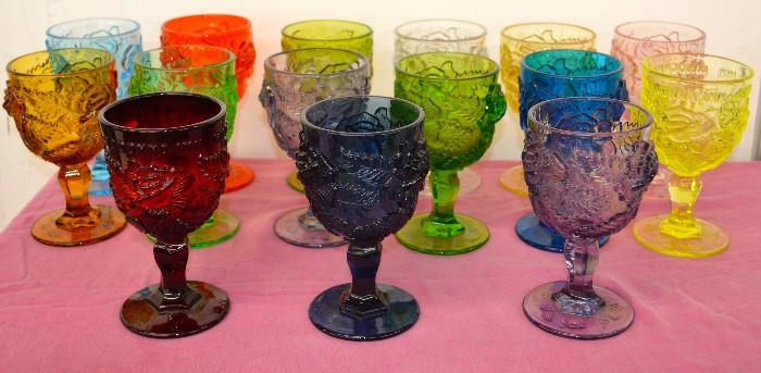 Vintage Colorful Glass Goblets from Madonna Inn