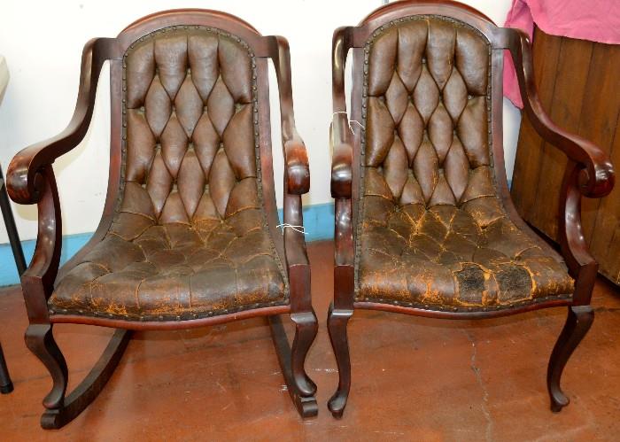 Matching Antique Rocker and Chair
