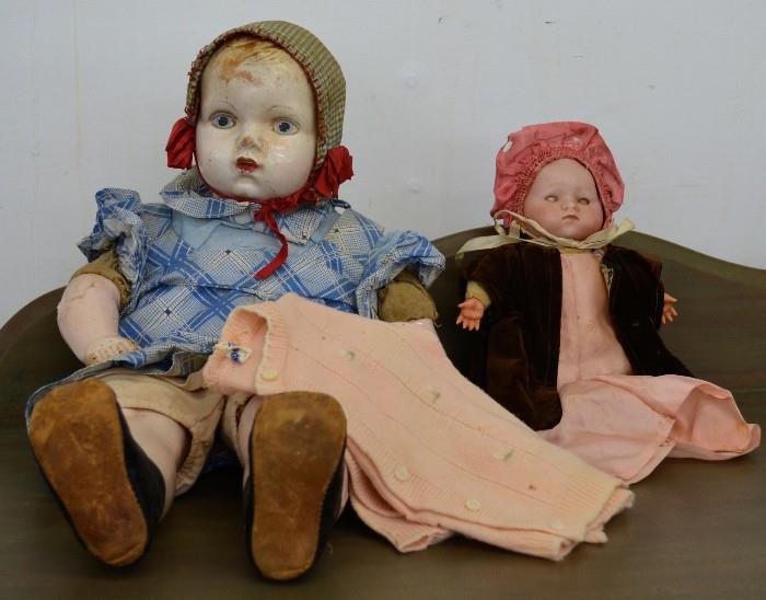 2 Antique Dolls, one American Character, one German