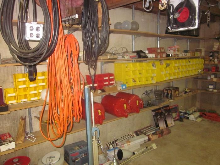 Hardware, extension cords, kerosene cans
