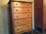 Tall leg antique tiger oak dresser