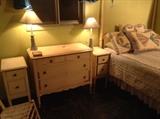 Shabby Chic full size canopy bed set with rocker