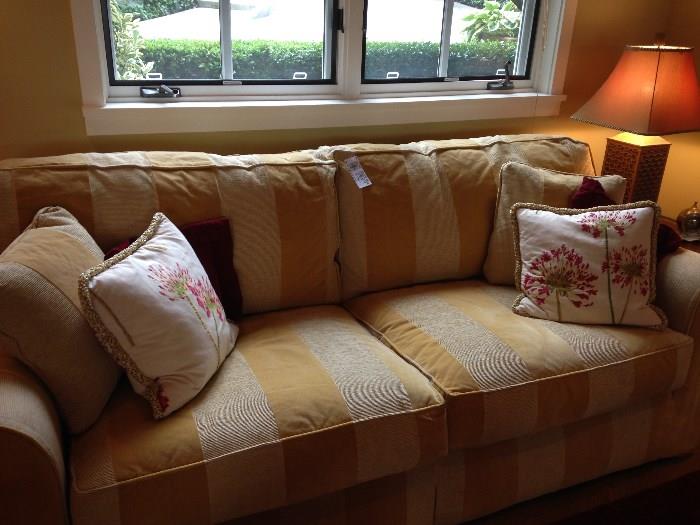 Closer view of custom sofa
