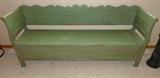 Painted Scandinavian settle bench