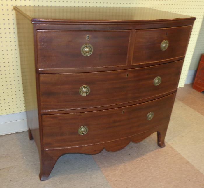 Handsome antique bowfront chest