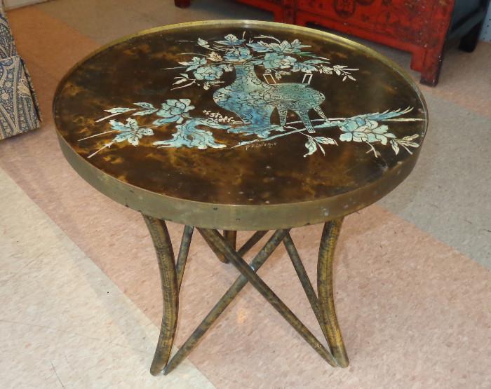Philip and Kelvin Laverne bronze drinks table