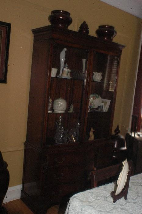 China cabinet & Belleek and other collectibles