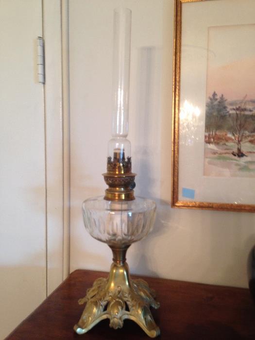 Antique French oil lamp
