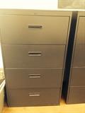 2 matching 4-drawer black filing cabinets