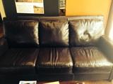 Brown leather couch
