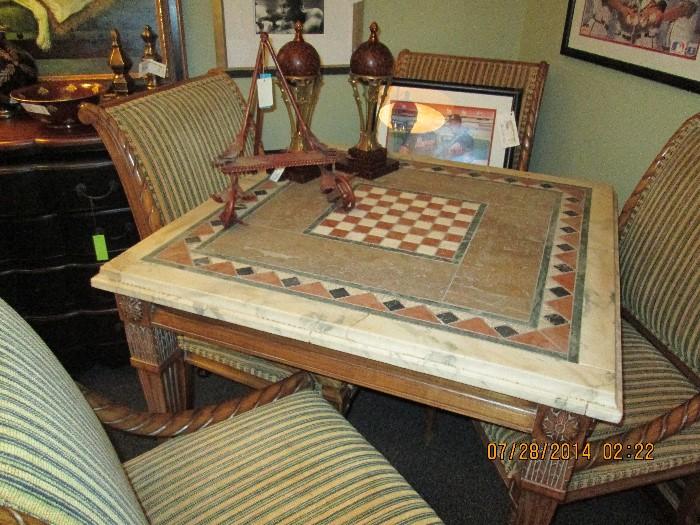 Stone Top Chess Table w/ 4 Chairs 50% off   Now $1998