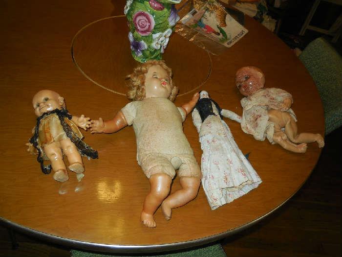 Collection of old dolls