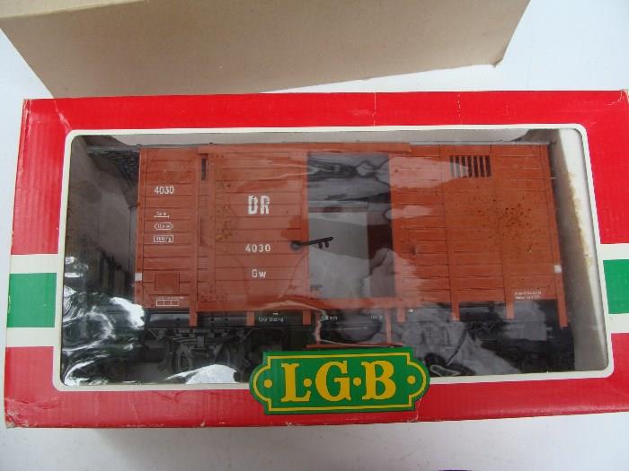 part of Vintage LGB Train SET there are 39 cars, 8 of them are engines plus the track, the wooden under rails, numerous switching tracks, transformers, other accessories, even the Fort Union Station is here.