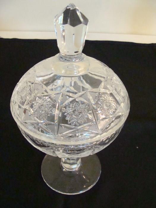 Crystal Pedestal Compote with Lid