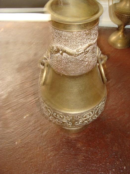 Vintage Oriental Brass Vase