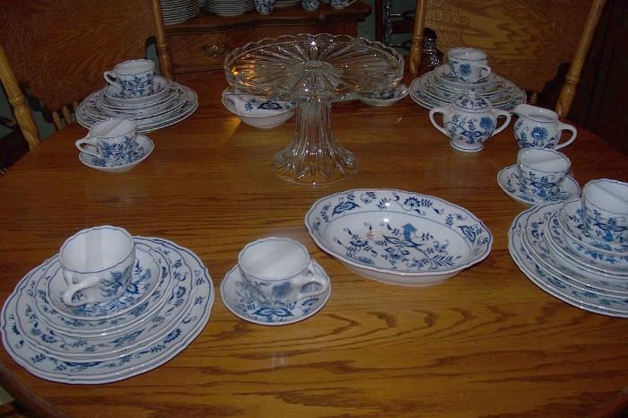 Service for 8 - Blue Danube - includes 8 dinner plates, 8 salad plates, 8 bread and butter plates, and 8 cups and saucers - set is priced as one unit.
