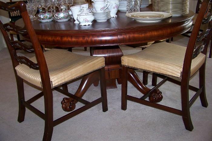 Base of the table - there are 4 leaves - seats 12 - purchased in Germany in the 1950's