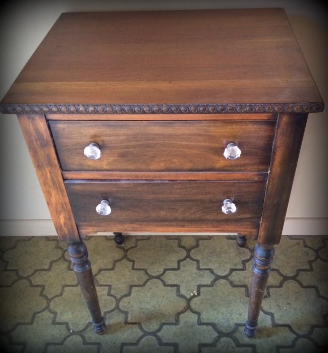 Antique two drawer side table!