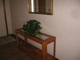 Oak Entry Table and Mirror