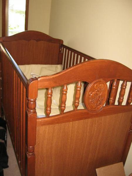 Crib with bedding