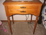 Singer sewing machine with cabinet and attachments!