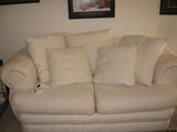 White/Off white love seat -  has matching chair.
