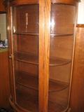 Wood and Curved Glass Curio China Cabinet