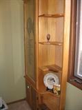 Light Wood Gun Cabinet . . Etched Glass Front ... Locking