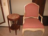 ANTIQUE CHAIR MARBLE TOP SIDE TABLE