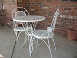 3 PIECE WHITE METAL OUTDOOR BISTRO SET