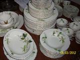 CHINA SET - THEODORE HAVILAND NEW YORK - MADE IN THE USA - SERVICE FOR 8  -  7 EXTRA DINNER PLATES -  ORANGE BLOSSOM PATTERN;  NICE EXTRA SERVING PIECES