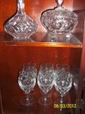 GORHAM CRYSTAL -  BAMBERG PATTERN  4 SIZES OF STEMWARE PLUS DECANTER AND COVERED DISH