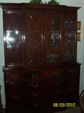 AMAZING BOWED GLASS CHINA HUTCH CABINET -