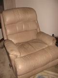 Tan leather recliner