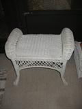 White wicker foot stool with claw feet!