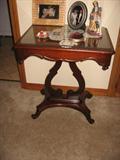 Nice side table with an added glass top!