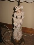 Pair of Vitorian lamps - one is Man - one is a Lady!