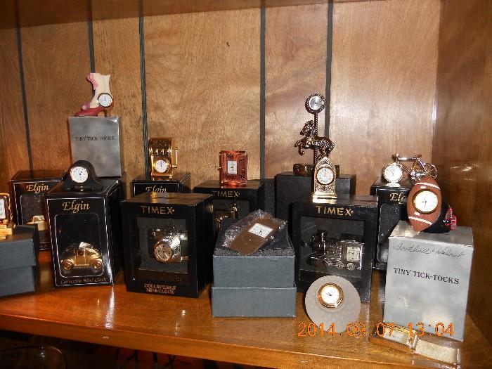 Miniature clock collection. 