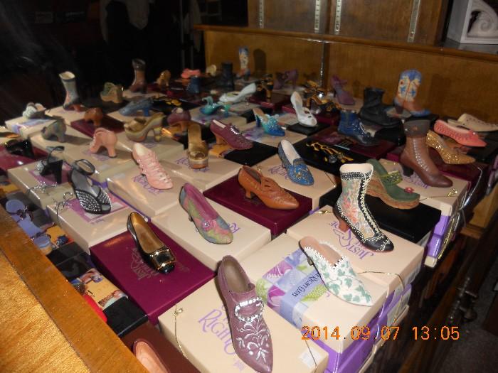 Lots of tiny collectible shoes. 