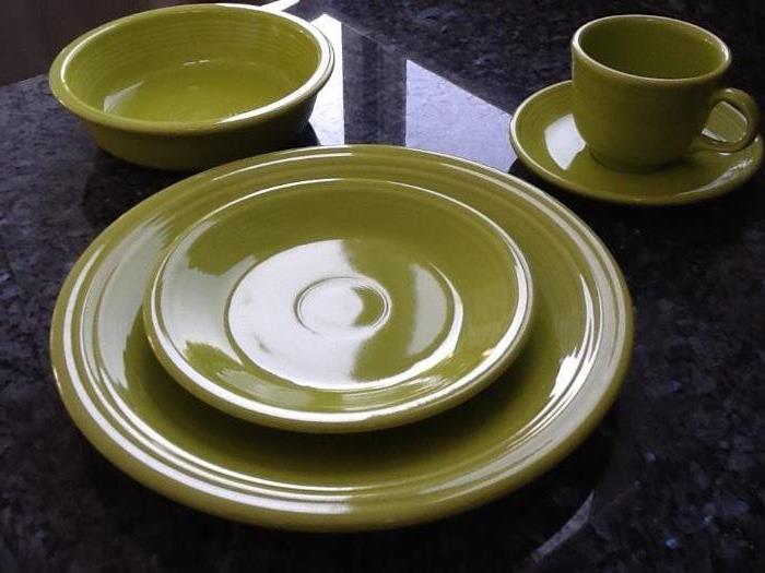 Fiesta ware set of dishes