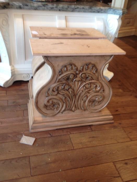 Table Pedestal Bases. Original Price $6,600, Now $3,300.  Contact Amber at 847-428-7000 for availability and questions.