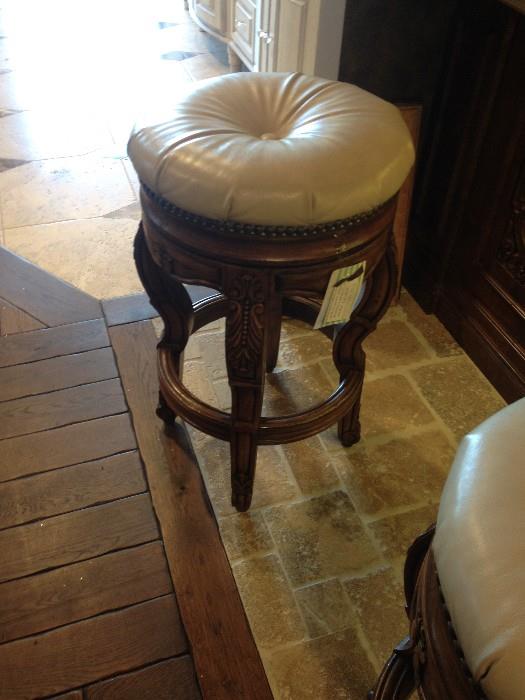 Leather Swivel Barstools, Set of 3.  Original Price $4,240, Now $2,120.  Contact Amber at  847-428-7000 for availability and questions. 