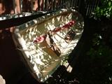Sun fish sail boat with rudder, mast, sail and tiller.