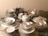 Many vintage kitchen items - several full sets of china, glassware, etc.