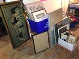 Wall art, chalk boards, bulletin boards.
