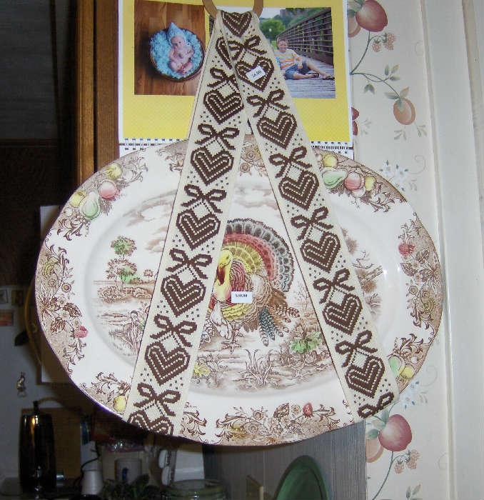 Turkey Platter with unusual hanger