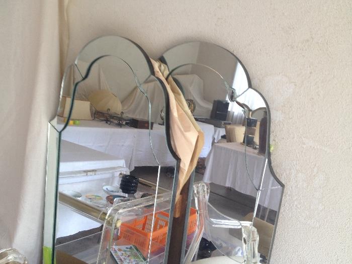 Set of 2 matching mirrors - curved edges 