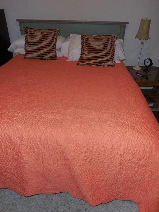 queen size bed with mattress/box spring and frame