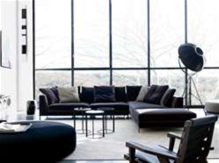 B and B Italia Leather Sofa/Chaise Sectional at less than half price.  Charcoal grey leather.