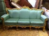2 Beautiful Sofas with Carved Detail 250. each, there are also Chairs available at 200. each. New upholstery.